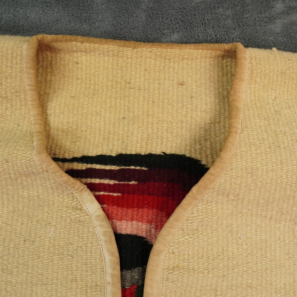 VTG Zapotec Oaxaca Handwoven Wool Gabán Vest Aztec Warrior Greca Band Starburst - Picture 4 of 14